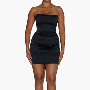 Naked Wardrobe Black Ruched Pencil Mini Skirt